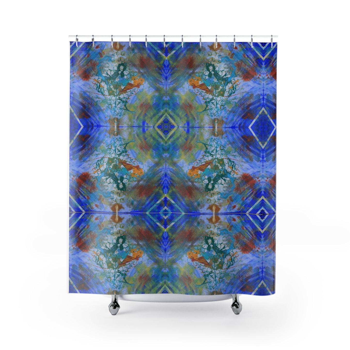 Abstract Shower Curtain, Colorful Bathroom Decor, Modern Home Accent, Boho Style Bathroom