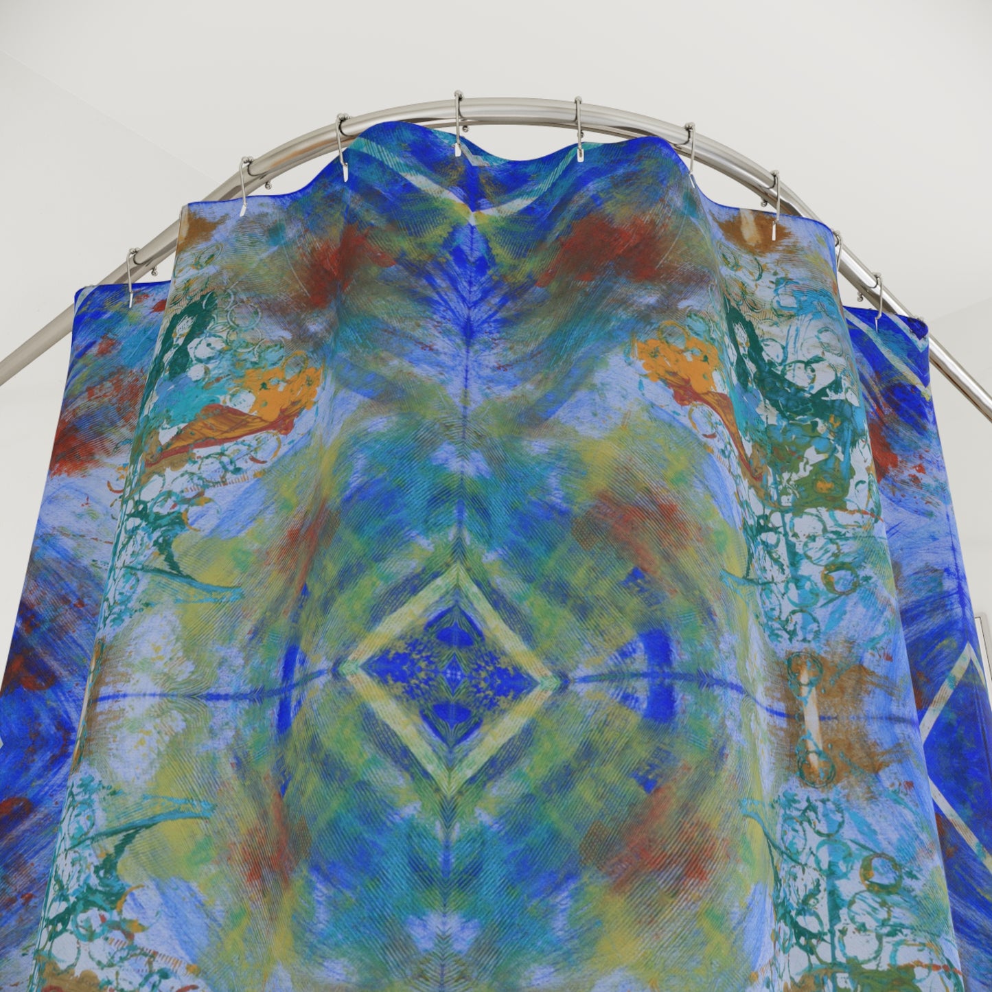 Abstract Shower Curtain, Colorful Bathroom Decor, Modern Home Accent, Boho Style Bathroom